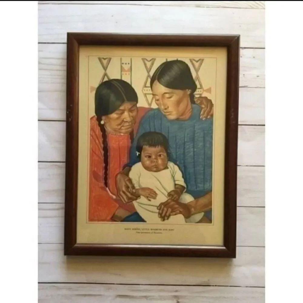 Winold Reiss family portrait lithograph vintage American southwestern new mexico